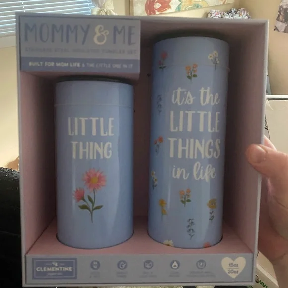 LAST ONE FIRST OFFER GETS IT Mommy & Me Stainless Steel Tumbler Set - Blue - Picture 2 of 3